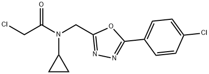 2-chloro-N-{[5-(4-chlorophenyl)-1,3,4-oxadiazol-2-yl]methyl}-N-cyclopropylacetamide 结构式