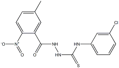 N1-(3-chlorophenyl)-2-(5-methyl-2-nitrobenzoyl)hydrazine-1-carbothioamide 结构式