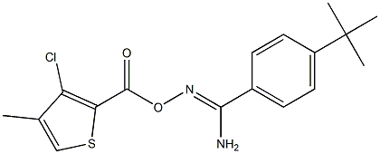 O1-[(3-chloro-4-methyl-2-thienyl)carbonyl]-4-(tert-butyl)benzene-1-carbohydroximamide 结构式