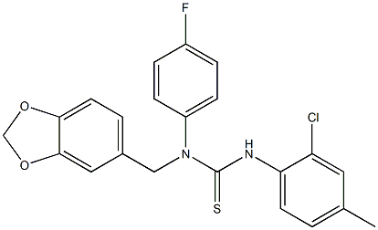 N-(1,3-benzodioxol-5-ylmethyl)-N'-(2-chloro-4-methylphenyl)-N-(4-fluorophenyl)thiourea 结构式