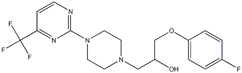 1-(4-fluorophenoxy)-3-{4-[4-(trifluoromethyl)pyrimidin-2-yl]piperazino}propan-2-ol 结构式