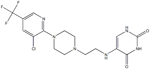 5-[(2-{4-[3-chloro-5-(trifluoromethyl)-2-pyridinyl]piperazino}ethyl)amino]-2,4(1H,3H)-pyrimidinedione 结构式