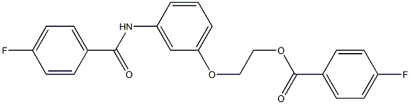 2-{3-[(4-fluorobenzoyl)amino]phenoxy}ethyl 4-fluorobenzenecarboxylate 结构式