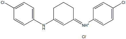 4-chloro-N-[3-(4-chloroanilino)-2-cyclohexenyliden]benzenaminium chloride 结构式