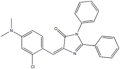 4-[2-chloro-4-(dimethylamino)benzylidene]-1,2-diphenyl-4,5-dihydro-1H-imidazol-5-one 结构式