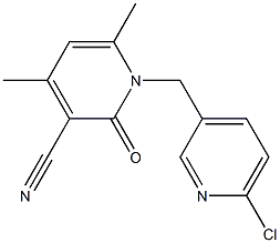 1-[(6-chloro-3-pyridinyl)methyl]-4,6-dimethyl-2-oxo-1,2-dihydro-3-pyridinecarbonitrile 结构式