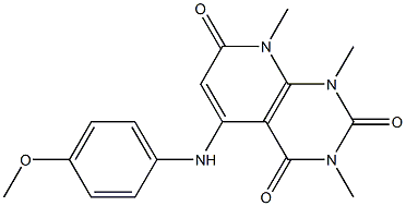 5-(4-methoxyanilino)-1,3,8-trimethyl-1,2,3,4,7,8-hexahydropyrido[2,3-d]pyrimidine-2,4,7-trione 结构式