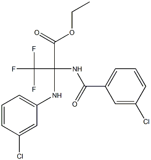 ethyl 2-(3-chloroanilino)-2-[(3-chlorobenzoyl)amino]-3,3,3-trifluoropropanoate 结构式