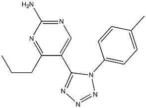 5-[1-(4-methylphenyl)-1H-1,2,3,4-tetraazol-5-yl]-4-propylpyrimidin-2-amine 结构式