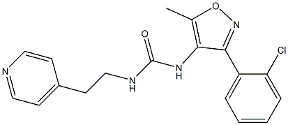 N-[3-(2-chlorophenyl)-5-methylisoxazol-4-yl]-N'-[2-(4-pyridyl)ethyl]urea 结构式