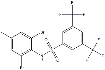 N1-(2,6-dibromo-4-methylphenyl)-3,5-di(trifluoromethyl)benzene-1-sulfonamid e 结构式