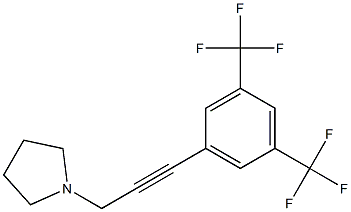 1-{3-[3,5-di(trifluoromethyl)phenyl]prop-2-ynyl}pyrrolidine 结构式