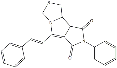 7-phenyl-5-[(E)-2-phenylethenyl]tetrahydropyrrolo[3',4':3,4]pyrrolo[1,2-c][1,3]thiazole-6,8(1H,7H)-dione 结构式