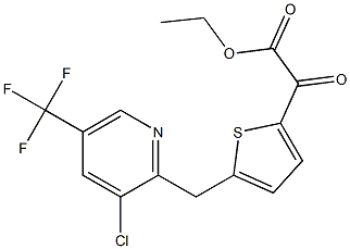 ethyl 2-(5-{[3-chloro-5-(trifluoromethyl)-2-pyridinyl]methyl}-2-thienyl)-2-oxoacetate 结构式