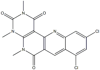 8,10-dichloro-2,4,5-trimethyl-1,2,3,4,5,6-hexahydrobenzo[b]pyrimido[4,5-h][1,6]naphthyridine-1,3,6-trione 结构式