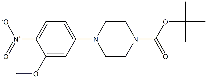 tert-butyl 4-(3-methoxy-4-nitrophenyl)tetrahydro-1(2H)-pyrazinecarboxylate 结构式