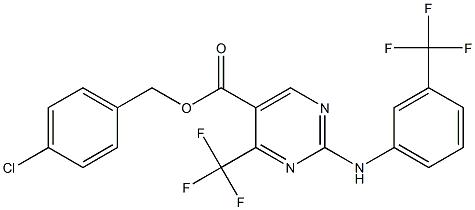 4-chlorobenzyl 4-(trifluoromethyl)-2-[3-(trifluoromethyl)anilino]pyrimidine-5-carboxylate 结构式