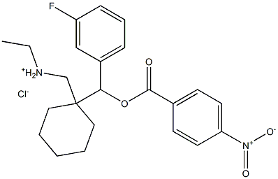 {1-[(1,1-dimethylammonio)methyl]cyclohexyl}(3-fluorophenyl)methyl 4-nitrobenzoate chloride 结构式