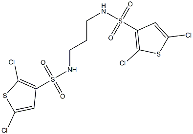 N3-(3-{[(2,5-dichloro-3-thienyl)sulfonyl]amino}propyl)-2,5-dichlorothiophene-3-sulfonamide 结构式