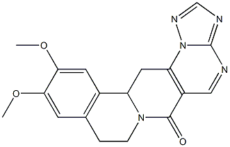 11,12-dimethoxy-8,9,13b,14-tetrahydro-6H-[1,2,4]triazolo[5'',1'':2',3']pyrimido[4',5':4,5]pyrido[2,1-a]isoquinolin-6-one 结构式