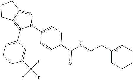 N-[2-(1-cyclohexenyl)ethyl]-4-[3-[3-(trifluoromethyl)phenyl]-5,6-dihydrocyclopenta[c]pyrazol-2(4H)-yl]benzenecarboxamide 结构式