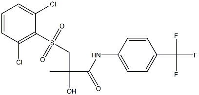 3-[(2,6-dichlorophenyl)sulfonyl]-2-hydroxy-2-methyl-N-[4-(trifluoromethyl)phenyl]propanamide 结构式