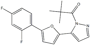 1-{5-[5-(2,4-difluorophenyl)-2-furyl]-1H-pyrazol-1-yl}-2,2-dimethylpropan-1 -one 结构式