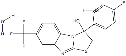 3-(4-fluorophenyl)-7-(trifluoromethyl)-2,3-dihydrobenzo[4,5]imidazo[2,1-b][ 1,3]thiazol-3-ol hydrobromide hydrate 结构式