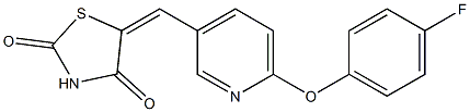 5-{(E)-[6-(4-fluorophenoxy)-3-pyridinyl]methylidene}-1,3-thiazolane-2,4-dione 结构式