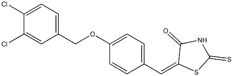 5-{4-[(3,4-dichlorobenzyl)oxy]benzylidene}-2-thioxo-1,3-thiazolan-4-one 结构式