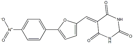 5-{[5-(4-nitrophenyl)-2-furyl]methylidene}hexahydropyrimidine-2,4,6-trione 结构式