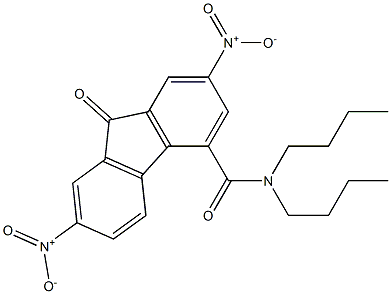 N4,N4-dibutyl-2,7-dinitro-9-oxo-9H-fluorene-4-carboxamide 结构式