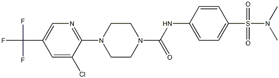 4-[3-chloro-5-(trifluoromethyl)-2-pyridinyl]-N-{4-[(dimethylamino)sulfonyl]phenyl}tetrahydro-1(2H)-pyrazinecarboxamide 结构式