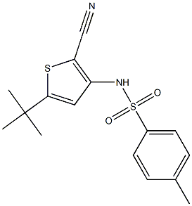 N1-[5-(tert-butyl)-2-cyano-3-thienyl]-4-methylbenzene-1-sulfonamide 结构式