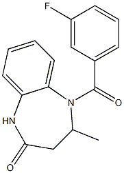 5-(3-fluorobenzoyl)-4-methyl-1,3,4,5-tetrahydro-2H-1,5-benzodiazepin-2-one 结构式