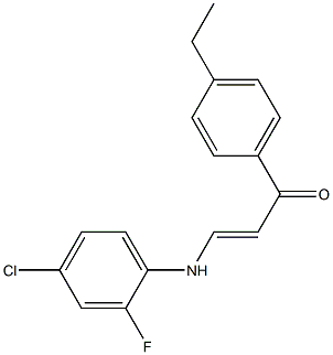 3-(4-chloro-2-fluoroanilino)-1-(4-ethylphenyl)prop-2-en-1-one 结构式