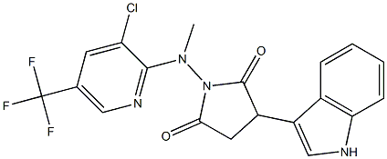 1-[[3-chloro-5-(trifluoromethyl)-2-pyridinyl](methyl)amino]-3-(1H-indol-3-yl)dihydro-1H-pyrrole-2,5-dione 结构式