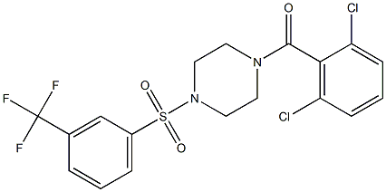 (2,6-dichlorophenyl)(4-{[3-(trifluoromethyl)phenyl]sulfonyl}piperazino)methanone 结构式