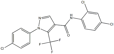 N4-(2,4-dichlorophenyl)-1-(4-chlorophenyl)-5-(trifluoromethyl)-1H-pyrazole-4-carboxamide 结构式