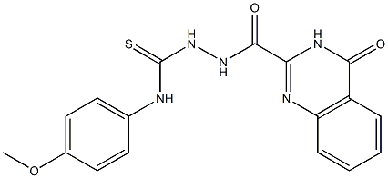 N1-(4-methoxyphenyl)-2-[(4-oxo-3,4-dihydroquinazolin-2-yl)carbonyl]hydrazine-1-carbothioamide 结构式