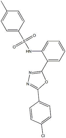 N1-{2-[5-(4-chlorophenyl)-1,3,4-oxadiazol-2-yl]phenyl}-4-methylbenzene-1-sulfonamide 结构式