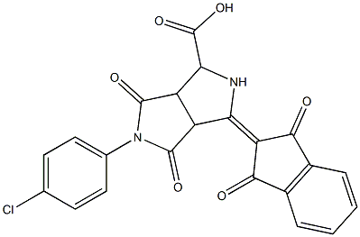 5-(4-chlorophenyl)-3-(1,3-dioxo-1,3-dihydro-2H-inden-2-yliden)-4,6-dioxooctahydropyrrolo[3,4-c]pyrrole-1-carboxylic acid 结构式