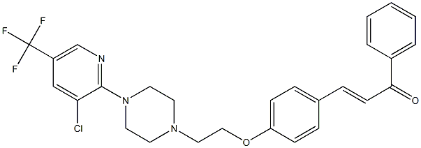 3-[4-(2-{4-[3-chloro-5-(trifluoromethyl)-2-pyridinyl]piperazino}ethoxy)phenyl]-1-phenyl-2-propen-1-one 结构式