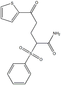 5-oxo-2-(phenylsulfonyl)-5-(2-thienyl)pentanamide 结构式