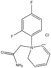 N1-(2,4-difluorophenyl)-2-pyridinium-1-ylacetamide chloride 结构式