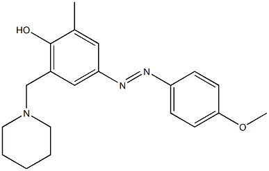 4-[2-(4-methoxyphenyl)diaz-1-enyl]-2-methyl-6-(piperidinomethyl)phenol 结构式