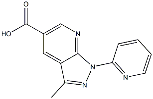 3-methyl-1-pyridin-2-yl-1H-pyrazolo[3,4-b]pyridine-5-carboxylic acid 结构式