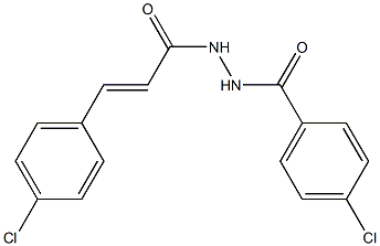 4-chloro-N'-[(E)-3-(4-chlorophenyl)-2-propenoyl]benzenecarbohydrazide 结构式