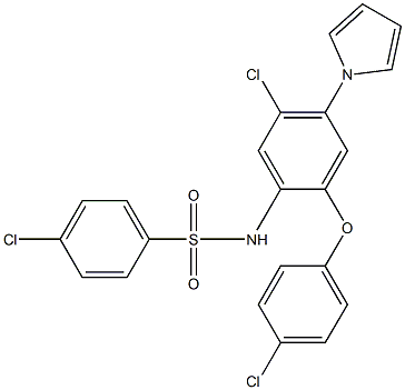 N1-[5-chloro-2-(4-chlorophenoxy)-4-(1H-pyrrol-1-yl)phenyl]-4-chlorobenzene-1-sulfonamide 结构式