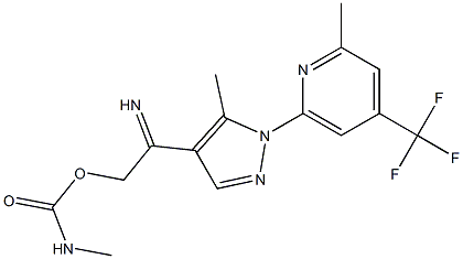 2-methyl-6-[5-methyl-4-({[(methylamino)carbonyl]oxy}ethanimidoyl)-1H-pyrazol-1-yl]-4-(trifluoromethyl)pyridine 结构式